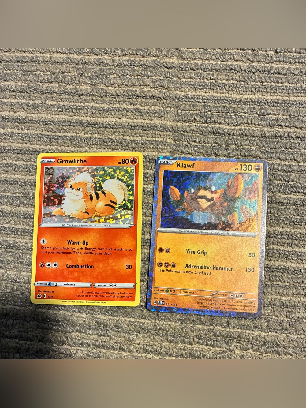 2 holo Pokemon cards